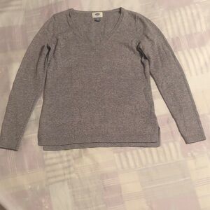 Old Navy Women's Gray Heather V-Neck Sweater